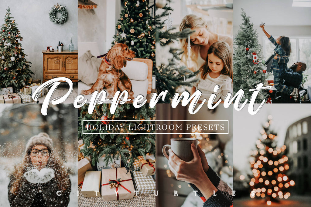 Moody Holiday PEPPERMINT Winter Lightroom Desktop & Mobile Presets for Photographers