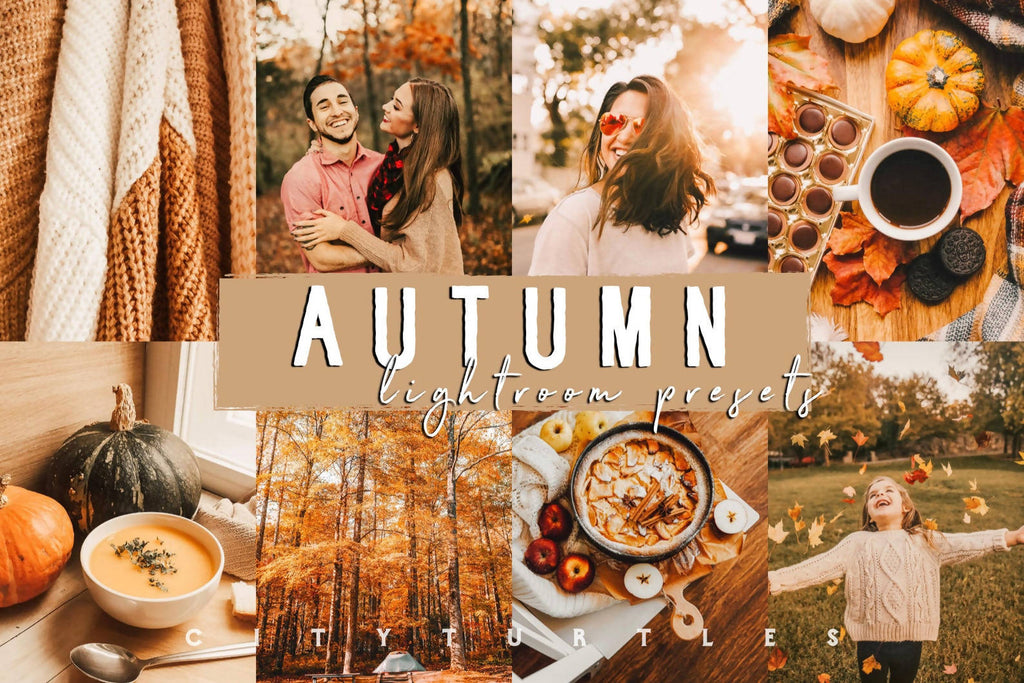 Bright Warm AUTUMN Lightroom Presets Pack for Desktop & Mobile - One Click Photo Editing