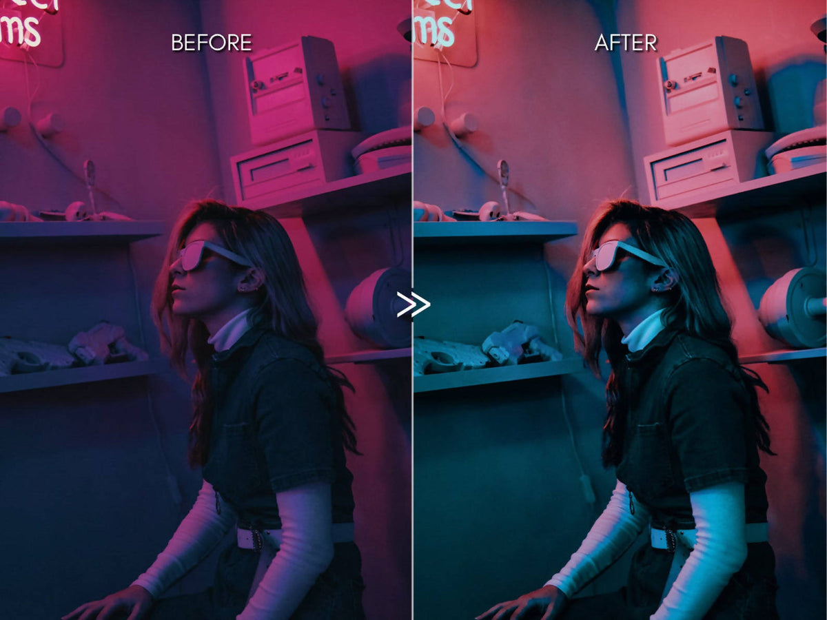 Moody Vibrant NEON LIGHTS Editorial Lightroom Presets Pack for Desktop & Mobile