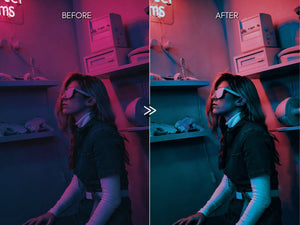 Moody Vibrant NEON LIGHTS Editorial Lightroom Presets Pack for Desktop & Mobile