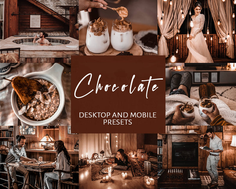 6 Lightroom Presets for Mobile & Desktop, Chocolate Presets