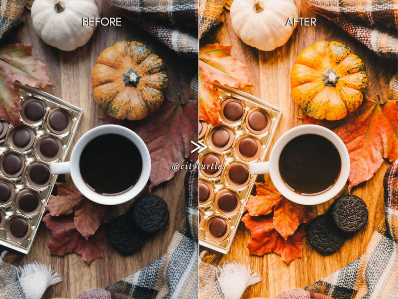 Bright Warm AUTUMN Lightroom Presets Pack for Desktop & Mobile - One Click Photo Editing