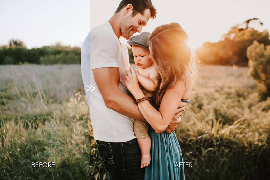 Natural Outdoor FAMILY Portrait Lightroom Presets Pack for Desktop & Mobile - One Click Photographer Editing Tools