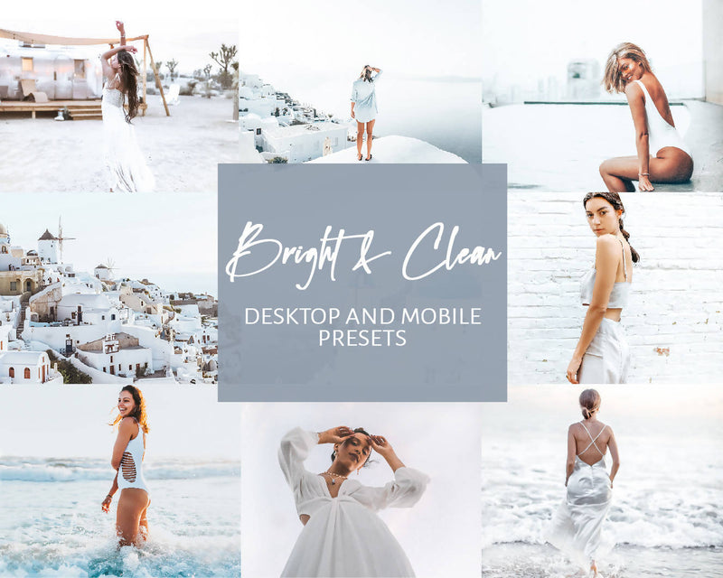 10 Lightroom Presets for Mobile & Desktop, Bright, Clean and Airy Presets