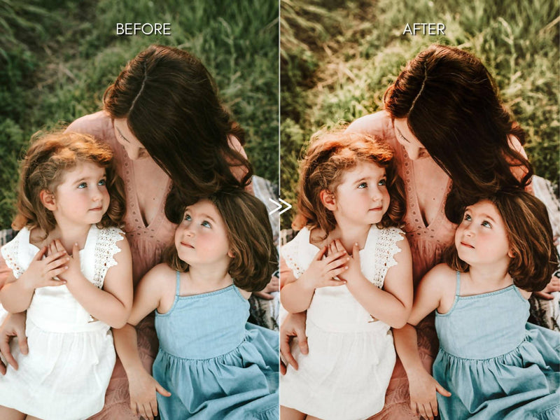 Natural Outdoor FAMILY Portrait Lightroom Presets Pack for Desktop & Mobile - One Click Photographer Editing Tools