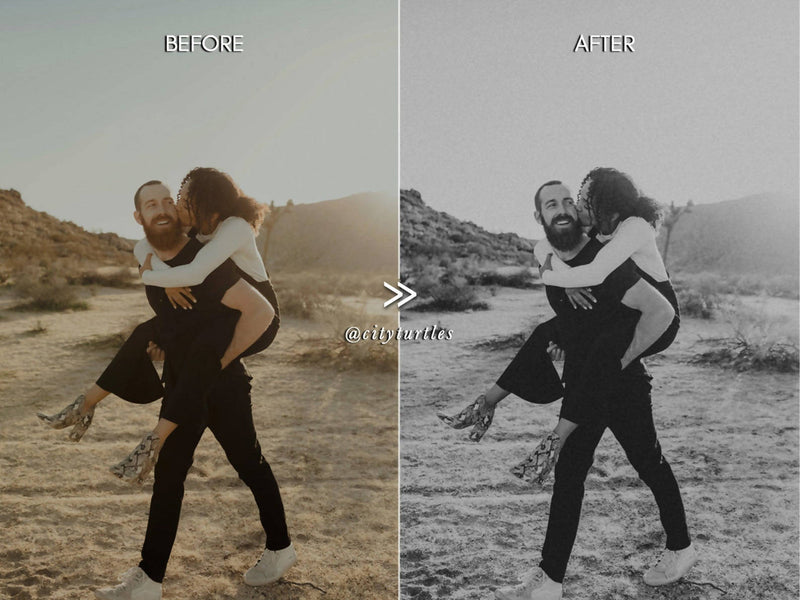 Moody BW Film Lightroom Presets Pack for Desktop & Mobile - One Click Photographer Editing Tools