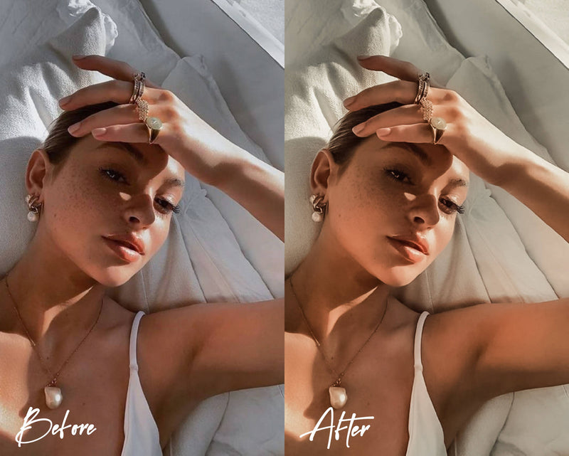8 Lightroom Presets for Mobile & Desktop, Gold Presets