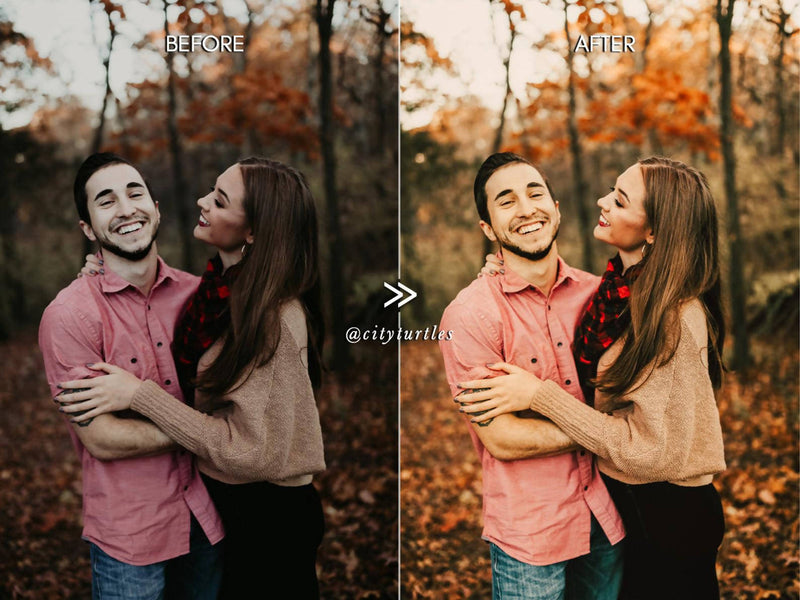 Bright Warm AUTUMN Lightroom Presets Pack for Desktop & Mobile - One Click Photo Editing
