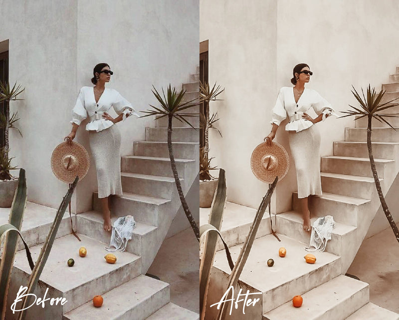 8 Lightroom Presets for Mobile & Desktop, Gold Presets