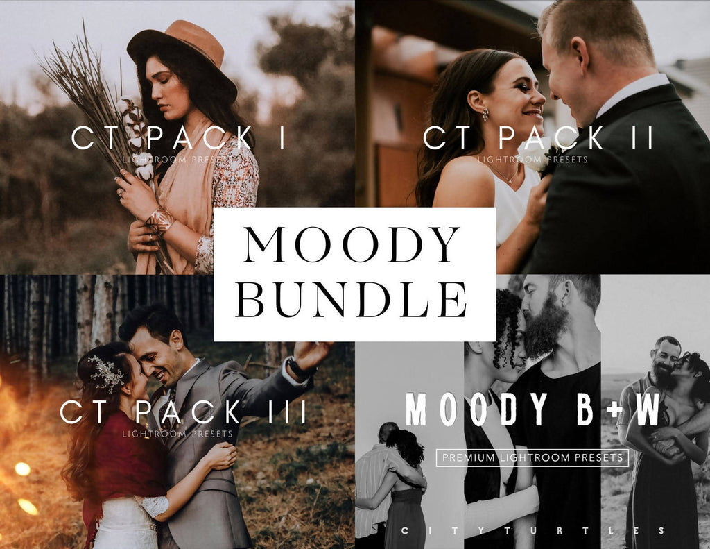 MOODY BUNDLE - Portrait Lightroom Presets for Desktop & Mobile - One Click Photographer Editing Tools