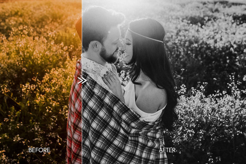 Moody BW Film Lightroom Presets Pack for Desktop & Mobile - One Click Photographer Editing Tools